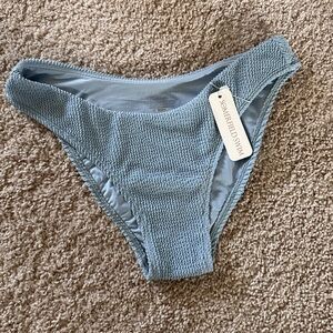 Blue Ribbed Bikini Bottoms By Somerfield Swim